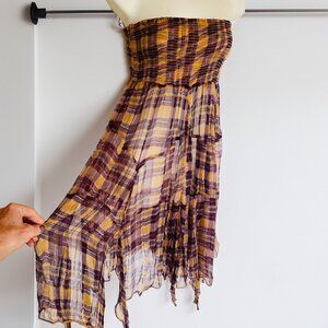 Free People Intimately Strapless Smocked Tube Boho Chic Maxi Dress/Top